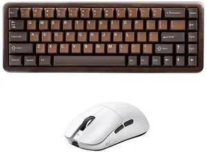 WOOD68 Wireless Mechanical Keyboard (Wood, Candy Switch), YUNZll M1 Wireless Mouse (White) WOOD68 Wireless Mechanical Keyboard (Wood, Candy Switch), YUNZll M1 Wireless Mouse (White)