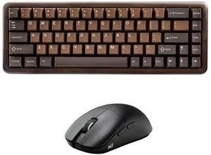 WOOD68 Wireless Mechanical Keyboard (Wood, Candy Switch), YUNZll M1 Wireless Mouse (Black) WOOD68 Wireless Mechanical Keyboard (Wood, Candy Switch), YUNZll M1 Wireless Mouse (Black)