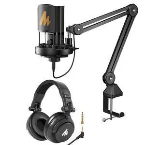 Podcast Microphone Bundle for podcaster, Streamer,Content Creator, PC Microphone with Studio Headpho Podcast Microphone Bundle for podcaster, Streamer,Content Creator, PC Microphone with Studio Headpho