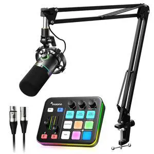 XLR/USB Dynamic Microphone and Gaming Mixer Kit, for Live Streaming, Podcasting, Content Create, Gam XLR/USB Dynamic Microphone and Gaming Mixer Kit, for Live Streaming, Podcasting, Content Create, Gam