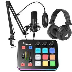 USB XLR Condenser Microphone Set: PC Computer Podcast Cardioid Metal Mic Kit with Software for Recor USB XLR Condenser Microphone Set: PC Computer Podcast Cardioid Metal Mic Kit with Software for Recor