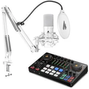 USB XLR Condenser Microphone with Audio Interface: PC Computer Podcast Cardioid Metal Mic Kit for Re USB XLR Condenser Microphone with Audio Interface: PC Computer Podcast Cardioid Metal Mic Kit for Re