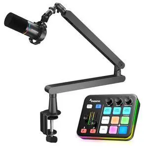 Podcast Equipment Bundle: Audio Interface and USB/XLR Dynamic Microphone-Caster G1 NEO+PD200XS Black Podcast Equipment Bundle: Audio Interface and USB/XLR Dynamic Microphone-Caster G1 NEO+PD200XS Black
