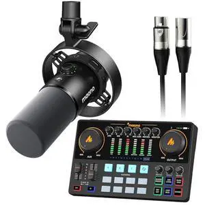 Podcast Equipment Bundle: USB XLR Dynamic Microphone and Audio Interface for Podcast Recording, Stre Podcast Equipment Bundle: USB XLR Dynamic Microphone and Audio Interface for Podcast Recording, Stre