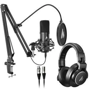 USB XLR Condenser Microphone: PC Computer Podcast Streaming Gaming Cardioid Metal Mic Kit with Studi USB XLR Condenser Microphone: PC Computer Podcast Streaming Gaming Cardioid Metal Mic Kit with Studi