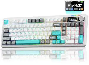 LINGBAO K98 PRO 96% Mechanical Keyboard Wireless, with Screen & Knob, Creamy Gaming Keyboard, Tri-Mo LINGBAO K98 PRO 96% Mechanical Keyboard Wireless, with Screen & Knob, Creamy Gaming Keyboard, Tri-Mo