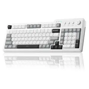 Aula F3099 Wireless Keyboard with Media Knob, Tri-Mode BT5.0/2.4GHz/USB-C Cute Creamy Keyboard with Aula F3099 Wireless Keyboard with Media Knob, Tri-Mode BT5.0/2.4GHz/USB-C Cute Creamy Keyboard with
