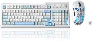 Aula F3099 Wireless Keyboard and Mouse Combo, Tri-Mode BT5.0/2.4GHz/USB-C Cute Creamy Keyboard with Aula F3099 Wireless Keyboard and Mouse Combo, Tri-Mode BT5.0/2.4GHz/USB-C Cute Creamy Keyboard with