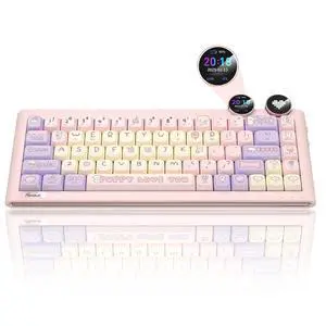 D68 Gaming Keyboard, 68% RGB Hot Swappable Gasket Structure 3-Mode Mechanical Keyboard, Bluetooth Wi D68 Gaming Keyboard, 68% RGB Hot Swappable Gasket Structure 3-Mode Mechanical Keyboard, Bluetooth Wi
