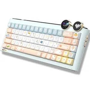 D68 Gaming Keyboard, 68% RGB Hot Swappable Gasket Structure 3-Mode Mechanical Keyboard, 68 Keys Blue D68 Gaming Keyboard, 68% RGB Hot Swappable Gasket Structure 3-Mode Mechanical Keyboard, 68 Keys Blue
