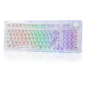 Phantom 98 Crystal Mechanical Gaming Keyboard, Transparent Keyboard with RGB Backlits, Hot-Swappable Phantom 98 Crystal Mechanical Gaming Keyboard, Transparent Keyboard with RGB Backlits, Hot-Swappable