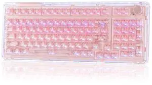 Phantom 98 Crystal Mechanical Gaming Keyboard, Transparent Keyboard with RGB Backlits, Hot-Swappable Phantom 98 Crystal Mechanical Gaming Keyboard, Transparent Keyboard with RGB Backlits, Hot-Swappable