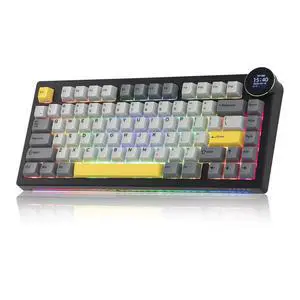 AJAZZ AK820V2 75% Wireless Gaming Keyboard with 0.9 TFT Display Screen & Knob, Gasket Mechanical Cr AJAZZ AK820V2 75% Wireless Gaming Keyboard with 0.9 TFT Display Screen & Knob, Gasket Mechanical Cr