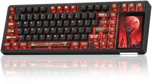 Aula L99 Wireless Mechanical Gaming Creamy Keyboard with Smart Touch Screen | Tri-Mode Hot Swappable Custom Keyboard,RGB Backlit,PBT Keycap,Gasket Mount Creamy Sounding Keyboards for Office PC,84 Keys Aula L99 Wireless Mechanical Gaming Creamy Keyboard with Smart Touch Screen | Tri-Mode Hot Swappable Custom Keyboard,RGB Backlit,PBT Keycap,Gasket Mount Creamy Sounding Keyboards for Office PC,84 Keys