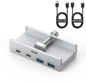 Desk Clamp USB Hub, 10Gbps Mountable USB C Hub Multiport Adapter, Aluminum Desktop Hub Desk Mount for iMac, Mac, PC, Under Desk USB Port Expander Splitter for Workstation, Silver Desk Clamp USB Hub, 10Gbps Mountable USB C Hub Multiport Adapter, Aluminum Desktop Hub Desk Mount for iMac, Mac, PC, Under Desk USB Port Expander Splitter for Workstation, Silver