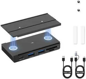 5-in-1 Magnetic USB 3.0 Hub with SD/TF Card Reader, 5Gbps USB Data Hub for Desk, Magnetic Hub for PC Case, Powered USB 3.0 Hub Desk Mount for MacBook, PC, 3-Way Mounting, Black 5-in-1 Magnetic USB 3.0 Hub with SD/TF Card Reader, 5Gbps USB Data Hub for Desk, Magnetic Hub for PC Case, Powered USB 3.0 Hub Desk Mount for MacBook, PC, 3-Way Mounting, Black