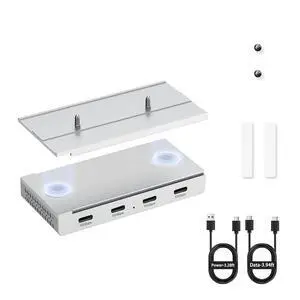 Magnetic USB C Hub 10Gbps, 4 Port USB 3.2 Gen2 Desktop USB Hub with 47in Long Data Cable, Desk Mount USB C Hub Magnetic to Attach to Desk/PC Case, Powered USB Data Hub for PC, Mac, Silver Magnetic USB C Hub 10Gbps, 4 Port USB 3.2 Gen2 Desktop USB Hub with 47in Long Data Cable, Desk Mount USB C Hub Magnetic to Attach to Desk/PC Case, Powered USB Data Hub for PC, Mac, Silver