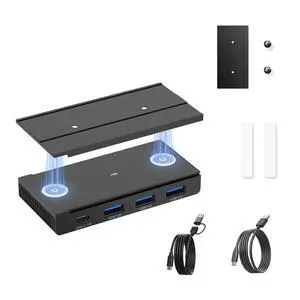 4-Port Magnetic USB Hub, 3 USB 3.0 + 1 Type C Port, 5Gbps Data Transfer, Includes 2 Packs Sliding Rail, Screws and Sticky Pads, Compatible with MacBook, Laptop, PC 4-Port Magnetic USB Hub, 3 USB 3.0 + 1 Type C Port, 5Gbps Data Transfer, Includes 2 Packs Sliding Rail, Screws and Sticky Pads, Compatible with MacBook, Laptop, PC
