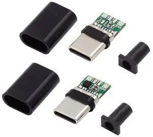 xiwai 2sets/lot USB Type C Male to USB-C Male 100W DIY OEM 24pin Connector Plug PD USB2.0 Data with Housing Cover for Replacement xiwai 2sets/lot USB Type C Male to USB-C Male 100W DIY OEM 24pin Connector Plug PD USB2.0 Data with Housing Cover for Replacement
