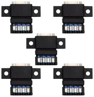 xiwai 5pcs/Set DIY OEM Type C Female Socket Connector to 6Pin PCBA Pinout Flat Scew Mount Type PD Power DC 5V/20V for Wiring xiwai 5pcs/Set DIY OEM Type C Female Socket Connector to 6Pin PCBA Pinout Flat Scew Mount Type PD Power DC 5V/20V for Wiring