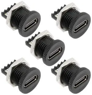 xiwai 5pcs/Set DIY OEM Type C Female Socket Connector to 6Pin PCBA Pinout Scew Nut Mount Type PD Power DC 5V/20V for Wiring xiwai 5pcs/Set DIY OEM Type C Female Socket Connector to 6Pin PCBA Pinout Scew Nut Mount Type PD Power DC 5V/20V for Wiring