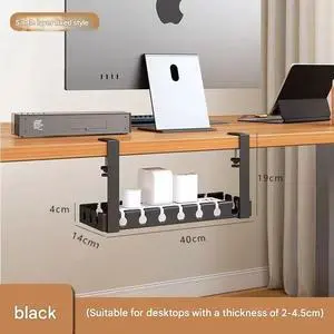 Under Desk Metal Cable Organizer & Rack Standing Type Single Tier Power Cord Storage Box No Drilling Desktop Socket Management Under Desk Metal Cable Organizer & Rack Standing Type Single Tier Power Cord Storage Box No Drilling Desktop Socket Management