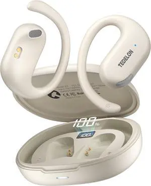 Open Ear Earbuds, 50H Open Ear Headphones Bluetooth 5.4, IPX6 Open Ear buds Wireless with Adjustable Ear hook, Hi-res Stereo, AI Clear Call, Lightweight, Wireless Over Earbud for Workout, Gym, Running Open Ear Earbuds, 50H Open Ear Headphones Bluetooth 5.4, IPX6 Open Ear buds Wireless with Adjustable Ear hook, Hi-res Stereo, AI Clear Call, Lightweight, Wireless Over Earbud for Workout, Gym, Running