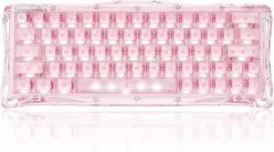 Mercury V60 Magnetic Gaming Keyboard, 8000Hz Polling Rate, Rapid Trigger Keyboard with Hall Effect Switches, 0.005mm Precision, Hot-Swappable, RGB, Wired for Windows/Mac Crystal Rose Mercury V60 Magnetic Gaming Keyboard, 8000Hz Polling Rate, Rapid Trigger Keyboard with Hall Effect Switches, 0.005mm Precision, Hot-Swappable, RGB, Wired for Windows/Mac Crystal Rose