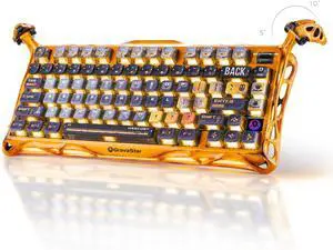 Mercury K1 Pro Wireless Mechanical Gaming Keyboard, 75% Layout RGB Custom Keyboard, Aluminum Alloy Matte Black Frame with Phoenix-Inspired Keycaps, Hot-Swappable Linear Switches Battle-Worn Yellow Mercury K1 Pro Wireless Mechanical Gaming Keyboard, 75% Layout RGB Custom Keyboard, Aluminum Alloy Matte Black Frame with Phoenix-Inspired Keycaps, Hot-Swappable Linear Switches Battle-Worn Yellow