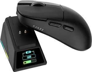AJ159 APEX Wireless Gaming Mouse with TFT Color Screen Charging Dock, 56g Ultra-Lightweight Ambidextrous Mice, PAW3950 Sensor, Tri-Mode black AJ159 APEX Wireless Gaming Mouse with TFT Color Screen Charging Dock, 56g Ultra-Lightweight Ambidextrous Mice, PAW3950 Sensor, Tri-Mode black