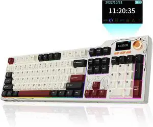 AK35I V4 Full Size Wireless Mechanical Keyboard with 1.14" Color Screen & Knob, Tri-Mode Gasket Hot Swappable Gaming Keyboard, 10000mAh Battery, RGB, Black Red AK35I V4 Full Size Wireless Mechanical Keyboard with 1.14" Color Screen & Knob, Tri-Mode Gasket Hot Swappable Gaming Keyboard, 10000mAh Battery, RGB, Black Red