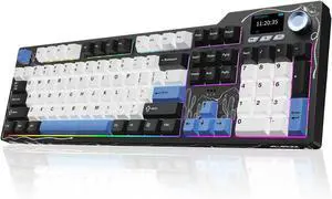 AK35I V4 Full Size Wireless Mechanical Keyboard with 1.14" Color Screen & Knob, Tri-Mode Gasket Hot Swappable Gaming Keyboard, 10000mAh Battery, RGB, Black Red V4 Black White Blue AK35I V4 Full Size Wireless Mechanical Keyboard with 1.14" Color Screen & Knob, Tri-Mode Gasket Hot Swappable Gaming Keyboard, 10000mAh Battery, RGB, Black Red V4 Black White Blue