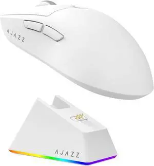 AJ139 V2 MC Wireless Gaming Mouse with RGB Charging Dock, 66g Ultra-Lightweight Tri-Mode Optical Mouse, 12000 DPI PAW3311 Sensor, Ergonomic Rechargeable Gaming Mouse for PC/Mac - White AJ139 V2 MC Wireless Gaming Mouse with RGB Charging Dock, 66g Ultra-Lightweight Tri-Mode Optical Mouse, 12000 DPI PAW3311 Sensor, Ergonomic Rechargeable Gaming Mouse for PC/Mac - White