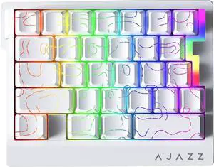 AK029 Magnetic Switch One Handed Gaming Keyboard, Hall Effect Rapid Trigger Mechanical Keypad with SOCD & DKS, 8KHz Polling Rate, 29 Keys Mini Ergonomic Gaming Keyboard for FPS Gamers, PC White line AK029 Magnetic Switch One Handed Gaming Keyboard, Hall Effect Rapid Trigger Mechanical Keypad with SOCD & DKS, 8KHz Polling Rate, 29 Keys Mini Ergonomic Gaming Keyboard for FPS Gamers, PC White line