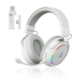AHM10 MAX Wireless Gaming Headset, Compatible with PC, PS5, Xbox Series X|S, 53mm, Memory Foam Ear Cushions, Aluminum Alloy Frame, 360° Noise-canceling, 2000mAh Battery, 7.1 Surround Sound. AHM10 MAX Wireless Gaming Headset, Compatible with PC, PS5, Xbox Series X|S, 53mm, Memory Foam Ear Cushions, Aluminum Alloy Frame, 360° Noise-canceling, 2000mAh Battery, 7.1 Surround Sound.