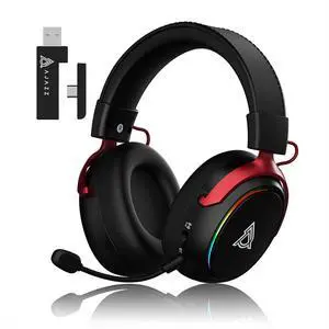 AHM10 MAX Wireless Gaming Headset, Compatible with PC, PS5, Xbox Series X|S, 53mm, Memory Foam Ear Cushions, Aluminum Alloy Frame, 360° Noise-canceling, 2000mAh Battery, 7.1 Surround Sound. Black AHM10 MAX Wireless Gaming Headset, Compatible with PC, PS5, Xbox Series X|S, 53mm, Memory Foam Ear Cushions, Aluminum Alloy Frame, 360° Noise-canceling, 2000mAh Battery, 7.1 Surround Sound. Black