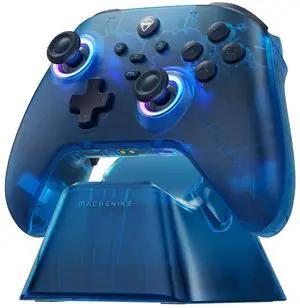 G3V2 Bluetooth Controller for Pc/Switch/Ios/Android, Hall Effect Joysticks, RGB Lighting Gaming Controller,2 Programmable Buttons,1000mah Battery With Charging Station Blue PE UG G3V2 Bluetooth Controller for Pc/Switch/Ios/Android, Hall Effect Joysticks, RGB Lighting Gaming Controller,2 Programmable Buttons,1000mah Battery With Charging Station Blue PE UG