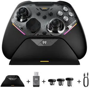 Storm(Gale2) Wireless PC Controller, Bluetooth Gaming Controller 2000Hz Polling Rate, Near-Zero Latency, TMR Sticks, Hall & Micro-switch Triggers, 16 Mechanical Buttons, 4 Customizable Back Paddles, f Storm(Gale2) Wireless PC Controller, Bluetooth Gaming Controller 2000Hz Polling Rate, Near-Zero Latency, TMR Sticks, Hall & Micro-switch Triggers, 16 Mechanical Buttons, 4 Customizable Back Paddles, f