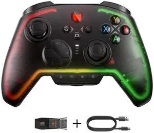 Wireless Controller, Rainbow 2 Pro PC Controllers Motion Aiming, Hall Triggers, ALPS Joystick, Custom Button, 3.5mm Audio Gaming Controller for PC Windows/Android/iOS/Switch Controllers Wireless Controller, Rainbow 2 Pro PC Controllers Motion Aiming, Hall Triggers, ALPS Joystick, Custom Button, 3.5mm Audio Gaming Controller for PC Windows/Android/iOS/Switch Controllers