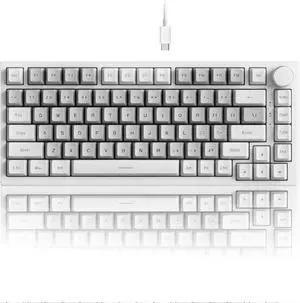 AK820 Wired 75% Mechanical Keyboard, HP-Style Tactile, Hot-Swappable | 81key PBT keycaps, White Backlit 20 modes, Metal Volume Knob, USB-C, Gasket Mount, 5-layer Foam, Dual Drivers Options, PC/Mac AK820 Wired 75% Mechanical Keyboard, HP-Style Tactile, Hot-Swappable | 81key PBT keycaps, White Backlit 20 modes, Metal Volume Knob, USB-C, Gasket Mount, 5-layer Foam, Dual Drivers Options, PC/Mac