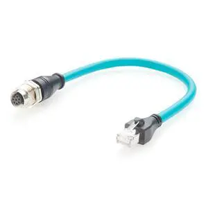 M12 8Pin A Code Female to RJ45 Male Cable Bulkhead Panel Mount 1Gbps CAT6A Industrial Ethernet Cable IP67 Shielded for Profinet, EtherCAT, PLC, Robotics, GigE Vision Cameras(0.3m) M12 8Pin A Code Female to RJ45 Male Cable Bulkhead Panel Mount 1Gbps CAT6A Industrial Ethernet Cable IP67 Shielded for Profinet, EtherCAT, PLC, Robotics, GigE Vision Cameras(0.3m)