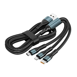 3-in-1 Charging Cable 1.2M, Nylon Braided Multi USB Fast Charging Cable with USB-C for iOS Android Devices 3-in-1 Charging Cable 1.2M, Nylon Braided Multi USB Fast Charging Cable with USB-C for iOS Android Devices
