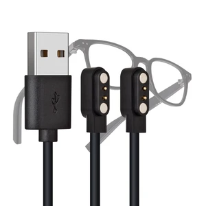 Magnetic Charging Cable for Smart Glasses 3-Pack, 2.5mm Magnetic Tip AI Glasses Charger Cord, USB-A to Magnetic Fast Charge Cable, L-Shaped Connector, CE Certified Magnetic Charging Cable for Smart Glasses 3-Pack, 2.5mm Magnetic Tip AI Glasses Charger Cord, USB-A to Magnetic Fast Charge Cable, L-Shaped Connector, CE Certified