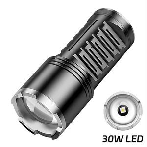 30W LED High-Power Flashlight, Aluminum Alloy Body, Built-in 3x 18650 Batteries (6000mAh), USB-C Rechargeable, IP55 Waterproof, Telescopic Zoom Focus, for Camping & Outdoor 30W LED High-Power Flashlight, Aluminum Alloy Body, Built-in 3x 18650 Batteries (6000mAh), USB-C Rechargeable, IP55 Waterproof, Telescopic Zoom Focus, for Camping & Outdoor