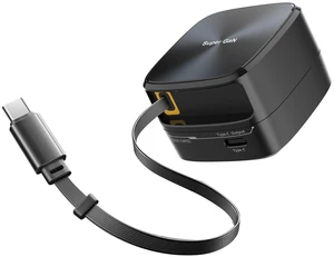 35W GaN Fast Wall Charger with Built-in Retractable Type-C Cable, Super GaN Compact Dual-Output Design (Retractable USB-C Cable + USB-C Port) for Phone, Tablet & Earbuds 35W GaN Fast Wall Charger with Built-in Retractable Type-C Cable, Super GaN Compact Dual-Output Design (Retractable USB-C Cable + USB-C Port) for Phone, Tablet & Earbuds