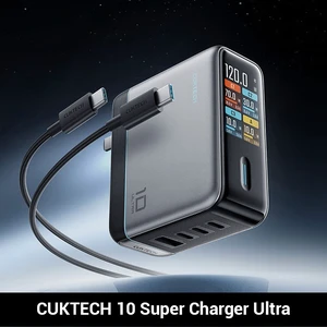 CUKTECH 10 Super Charger Ultra GaN 120W Fast Charger, 100W Max Single Port, 3x USB-C + 1x USB-A, Color Display with Real-Time Per-Port Power Readout, for Laptop, Tablet & Phone charger + cable CUKTECH 10 Super Charger Ultra GaN 120W Fast Charger, 100W Max Single Port, 3x USB-C + 1x USB-A, Color Display with Real-Time Per-Port Power Readout, for Laptop, Tablet & Phone charger + cable