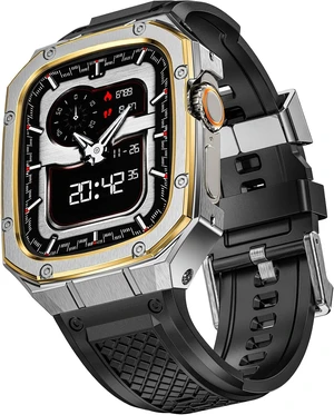 SUPLINK for Apple Watch Ultra 2 Bands/4/1/Apple Ultra Watch 3 Bands for Men
Silicone Band with Stainless Steel Rugged Case Protective Bumper for iWatch Bands Men, Gold Silver/Gold-49 SUPLINK for Apple Watch Ultra 2 Bands/4/1/Apple Ultra Watch 3 Bands for Men
Silicone Band with Stainless Steel Rugged Case Protective Bumper for iWatch Bands Men, Gold Silver/Gold-49