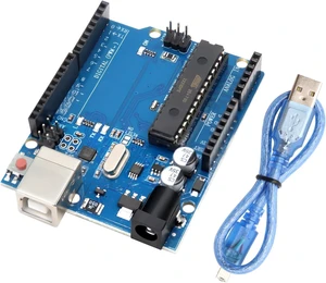 2 PCS R3 Development Board, Single Board with ATmega328P Chip 2 KB 1 KB EEPROM, Microcontroller with USB Cable Compatible with Ar-duino uno 2 PCS R3 Development Board, Single Board with ATmega328P Chip 2 KB 1 KB EEPROM, Microcontroller with USB Cable Compatible with Ar-duino uno