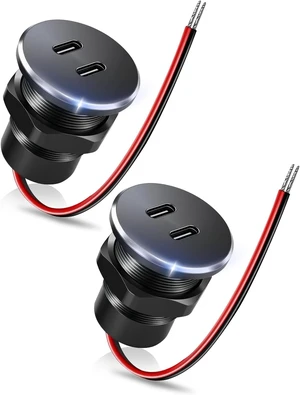 2PCS Vadaxx Aluminum 12V RV USB Outlet Wall Mount Recessed Panel Car Plug
Dual 36W PD3.0 Type-C Fast Charger Port, 12/24V, Cigarette Lighter Socket Replacement, Automotive Power Plug Adapter for Boat 2PCS Vadaxx Aluminum 12V RV USB Outlet Wall Mount Recessed Panel Car Plug
Dual 36W PD3.0 Type-C Fast Charger Port, 12/24V, Cigarette Lighter Socket Replacement, Automotive Power Plug Adapter for Boat