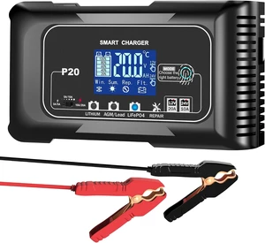 Battery Charger 0-20A,12V/24V Lithium Battery Charger for LIFePo4,Lead Acid,AGM,RV,Marine,Boat, and Deep Cycle Batteries,9 Stage with Pulse Repair,Smart Car Trickle Charger & Maintainer Battery Charger 0-20A,12V/24V Lithium Battery Charger for LIFePo4,Lead Acid,AGM,RV,Marine,Boat, and Deep Cycle Batteries,9 Stage with Pulse Repair,Smart Car Trickle Charger & Maintainer